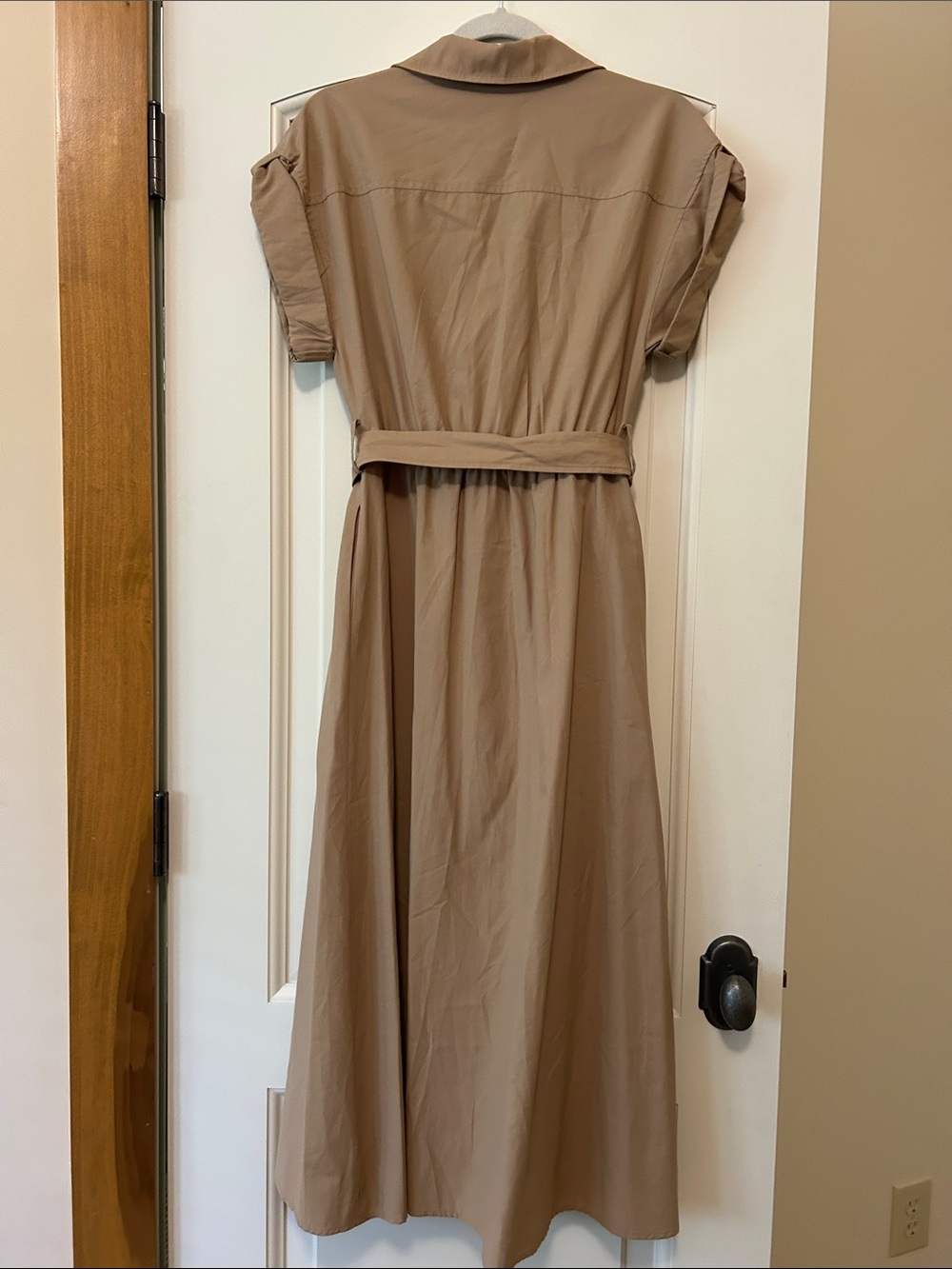 Brochu Walker Fia Neutral Taupe Button-Front Belted Midi Shirt Dress the quality - Picture 9 of 9